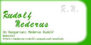 rudolf mederus business card